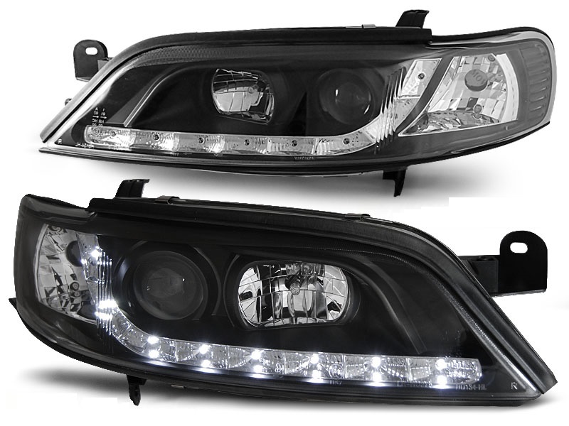 Faros Opel Vectra B 99-02 LED Los ojos del Diablo Dayline negro