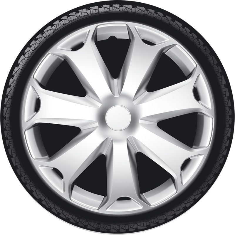 4-Delige Wieldoppenset Mega 13-inch zilver