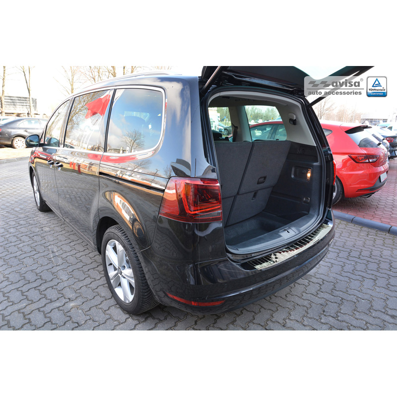Chroom RVS Achterbumperprotector  Seat Alhambra & Volkswagen Sharan II 2010- 'Ribs'