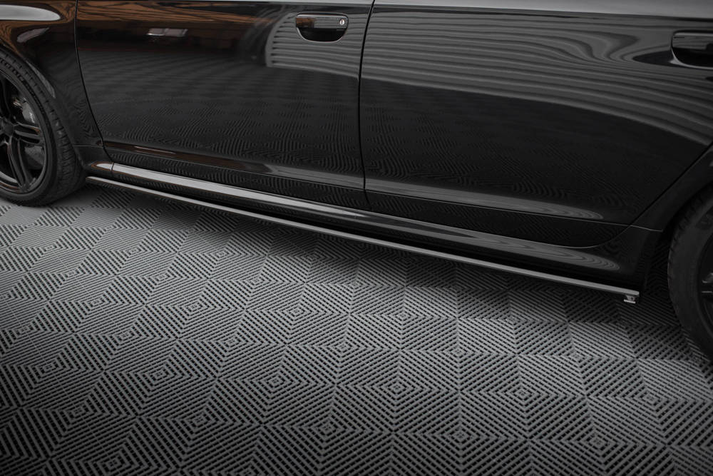 Zijskirts V.2 Audi RS6 C6 Avant Maxton Glans Zwart