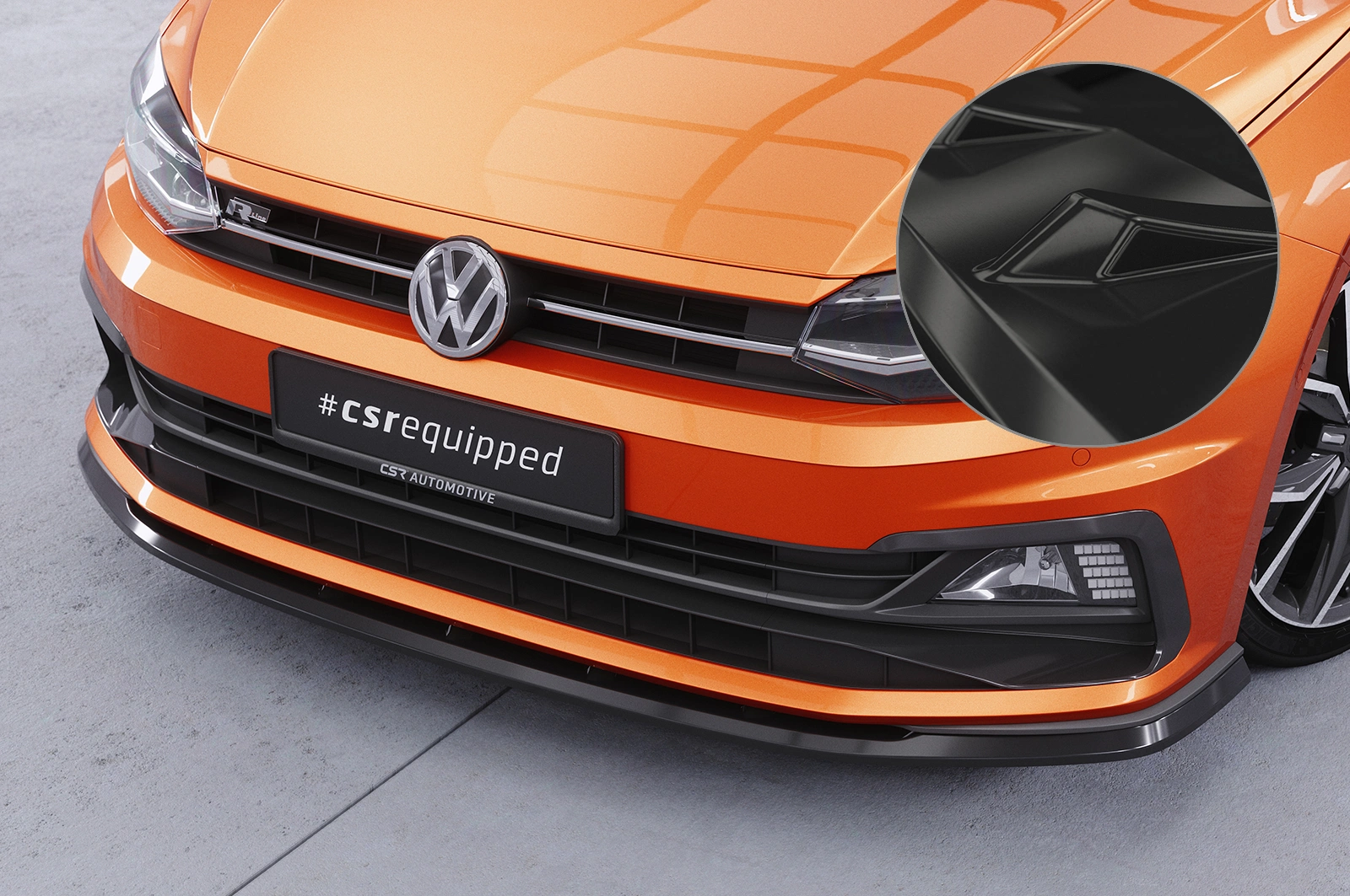 Voorspoiler VW Polo VI 2G (Typ AW) GTI / R-Line Glans Zwart – 12/2017–