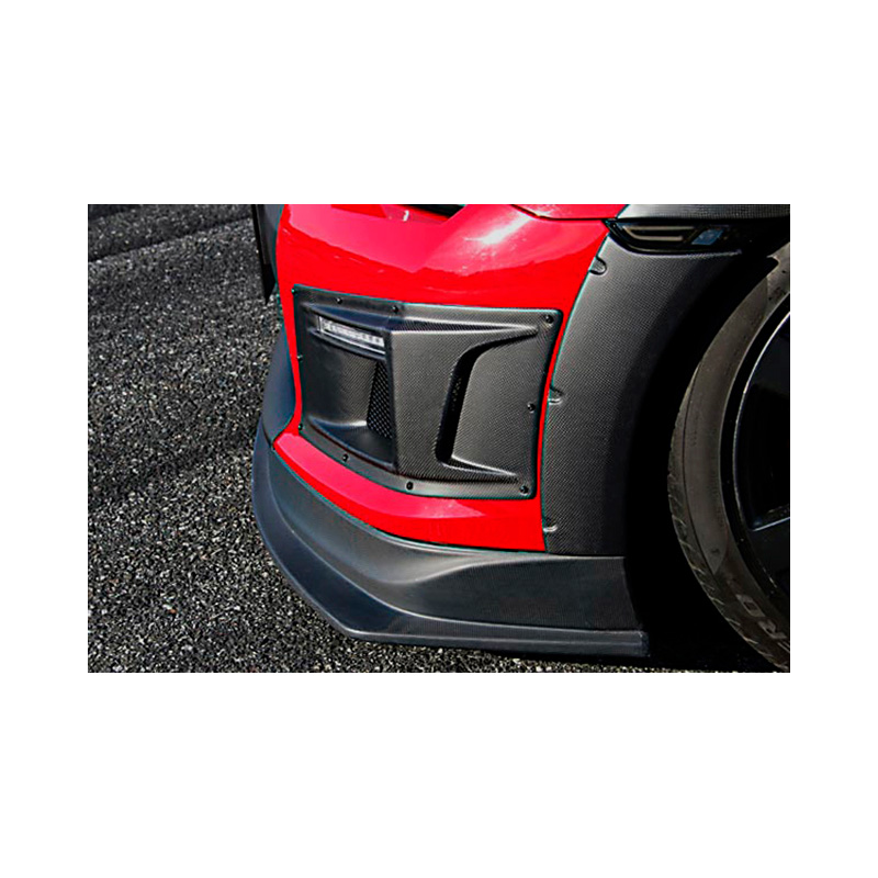 Chargespeed Voorbumper-luchtinlaten met LED DRL's & Knipperlicht  Nissan GT-R R35 2007-2010 - Zwart FRP