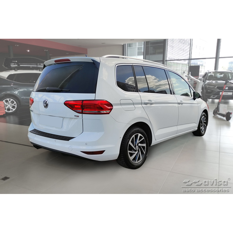 Matzwart Aluminium Achterbumperprotector  Volkswagen Touran III 2015- incl. R-Line 'Riffled Plate'