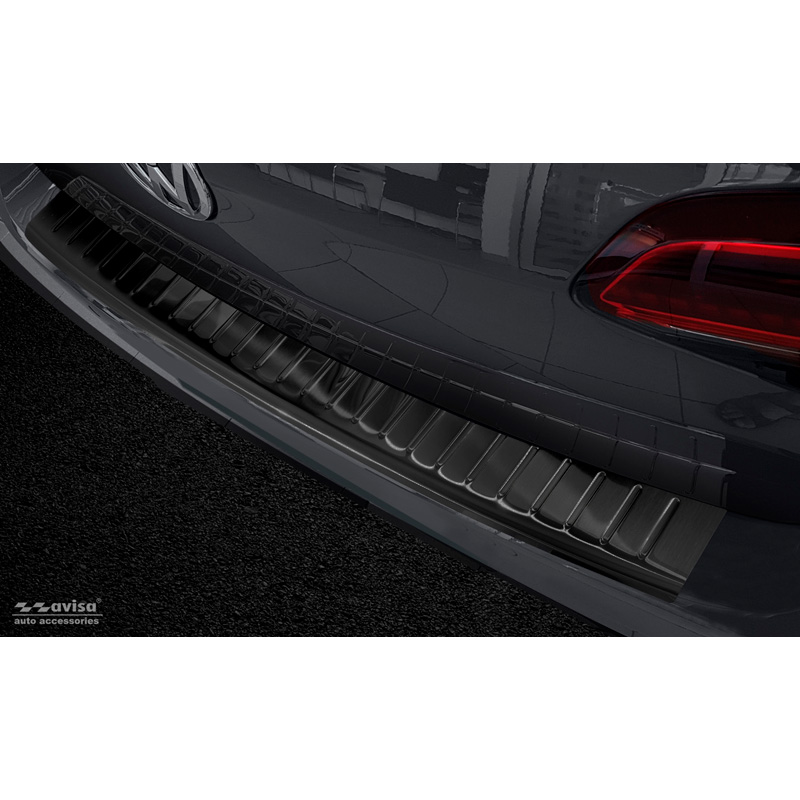 Zwart RVS Achterbumperprotector  Volkswagen Golf VII Variant 2012-2017 'Ribs'