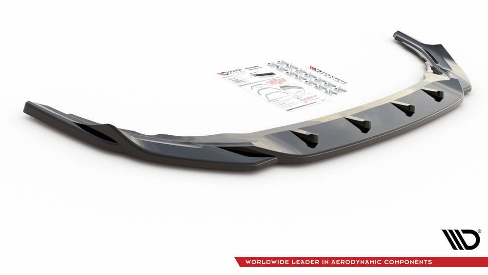 Voorspoiler V.4 Volkswagen Golf 8 R Maxton Glans Zwart