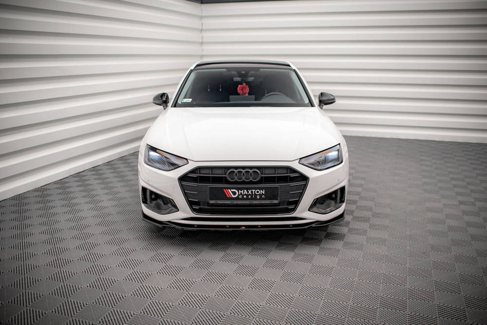 Voorspoiler V.2 Audi A4 B9 FL Maxton Glans Zwart