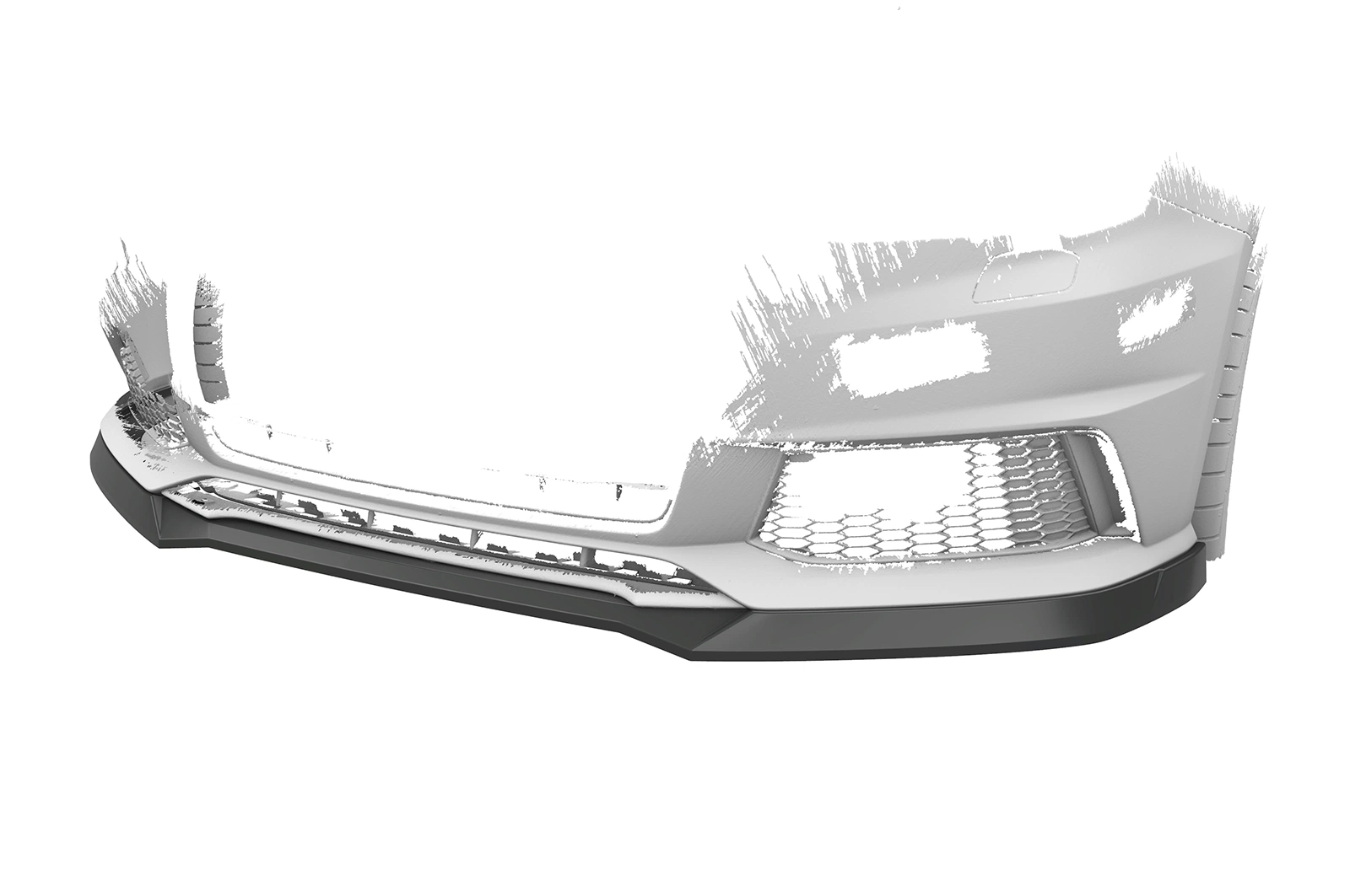 Voorspoiler Audi S1 8X glans zwart