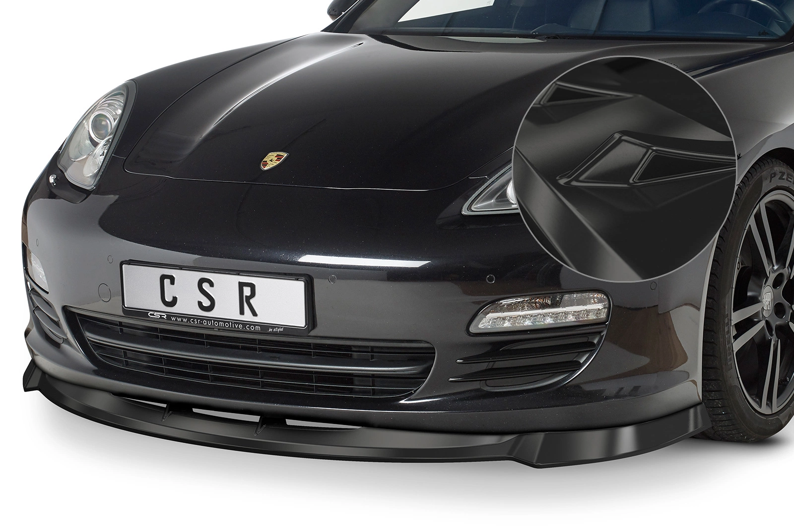 Voorspoiler Porsche Panamera 970 glans zwart 2009–07/2013