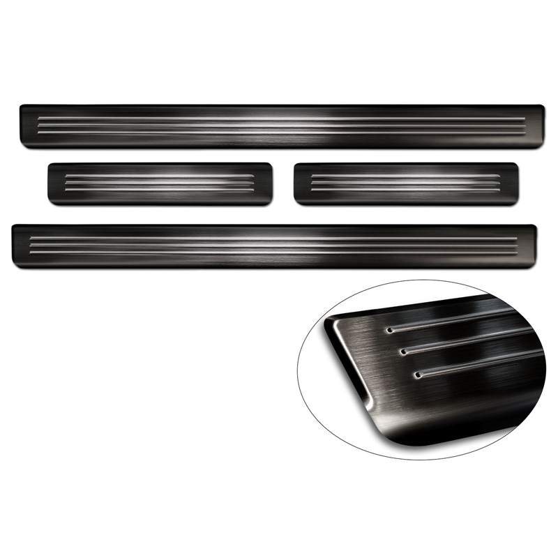 Zwart RVS Instaplijsten  Ford Mustang Mach-E 2020- 'Lines' - 4-delig