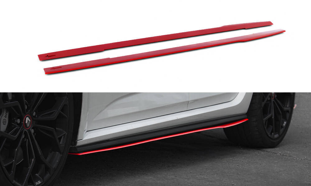 Zijskirts Renault Megane RS 4 Maxton Glans Rood