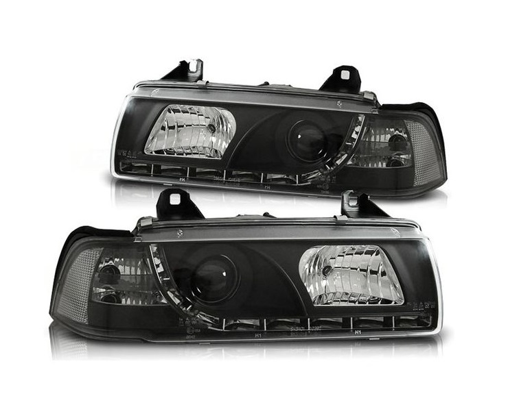 Headlights BMW E36 Sedan 92-98 Devil Eyes Dlite LED Black