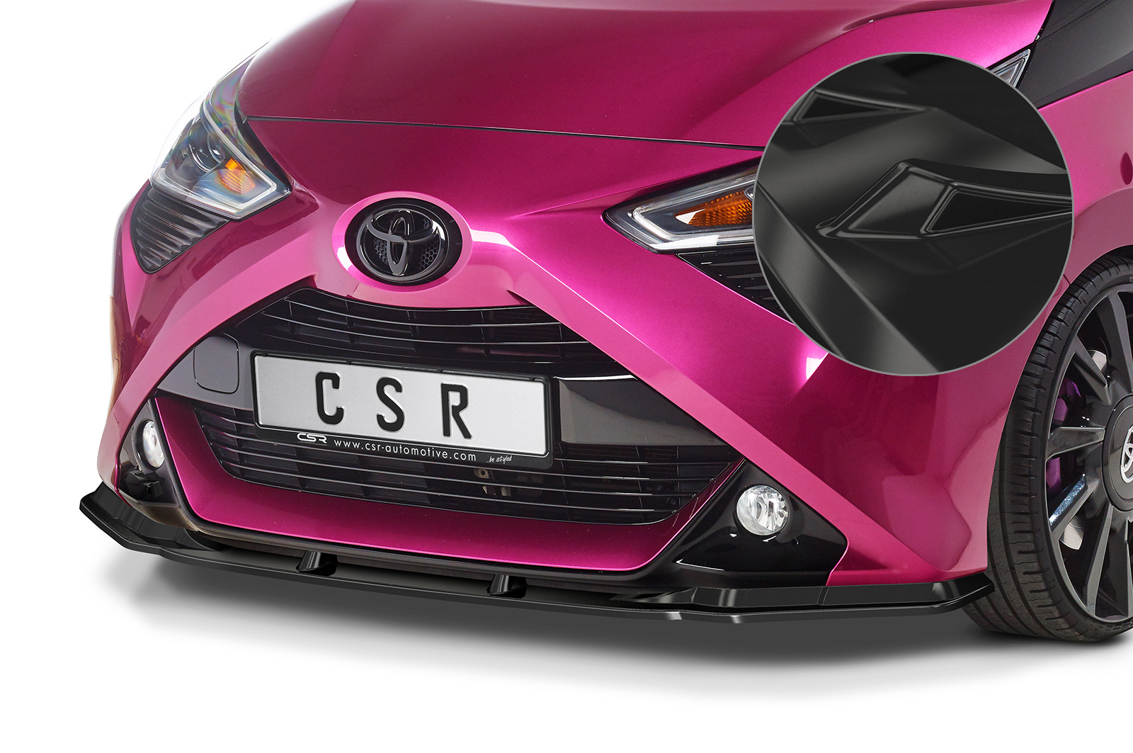 Voorspoiler Toyota Aygo 2 Facelift CSR glans Zwart