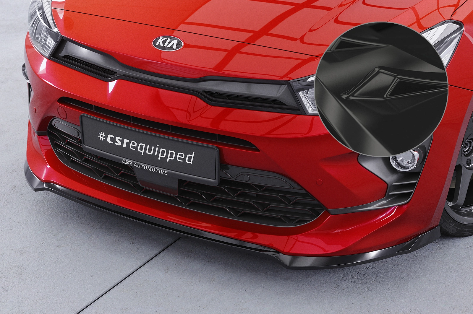 Voorspoiler Kia Rio 4 (YB) Facelift Glans Zwart van CSR Automotive (2020-)