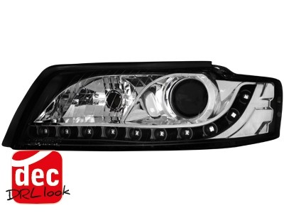 Faros Audi A4 8E Los ojos del Diablo Dayline negro