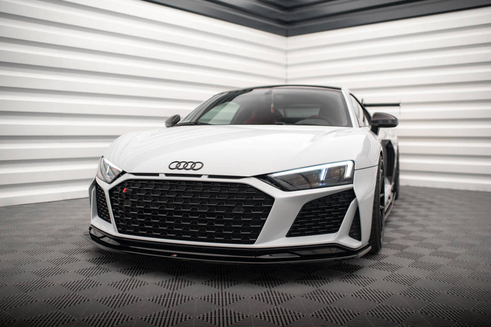 Voorspoiler V.2 Audi R8 Facelift  2018 - 2021 Maxton Glans Zwart