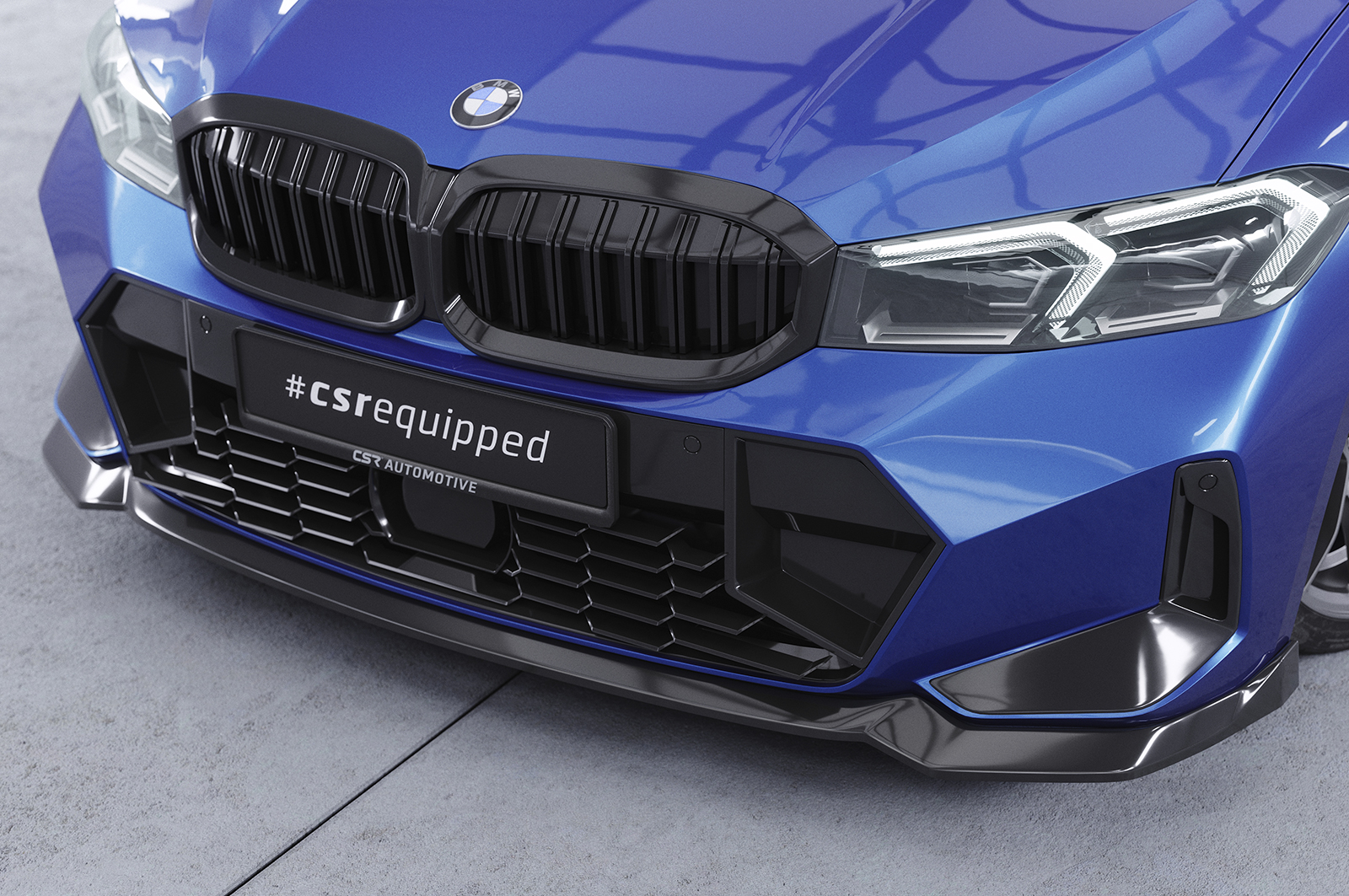 Voorspoiler BMW 3 Serie M Pakket LCI G20 / G21 CSR Glans Zwart