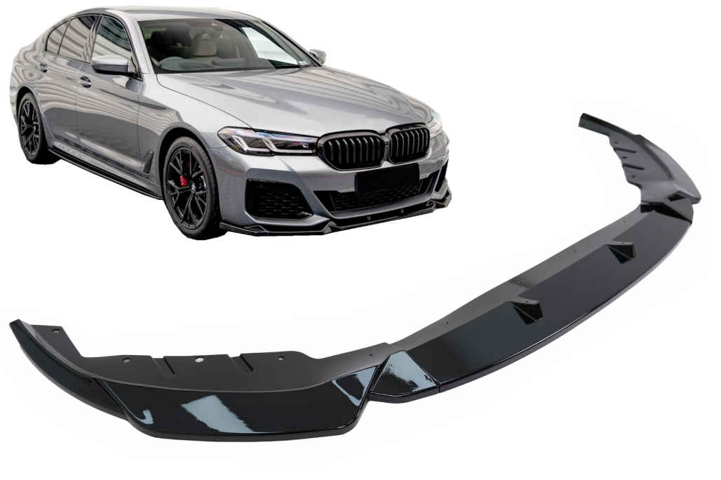 Voorspoiler BMW 5-Serie G30 G31 LCI M-Pakket Glans Zwart