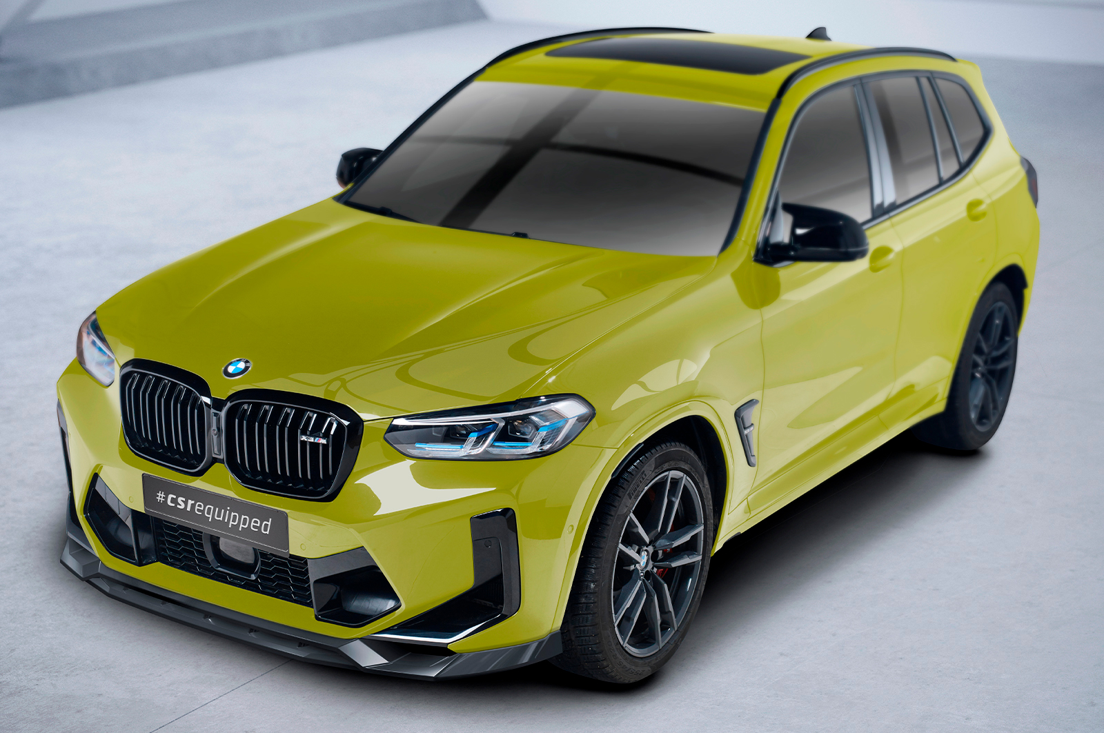 Voorspoiler BMW X3M F97 FL CSR Glans Zwart
