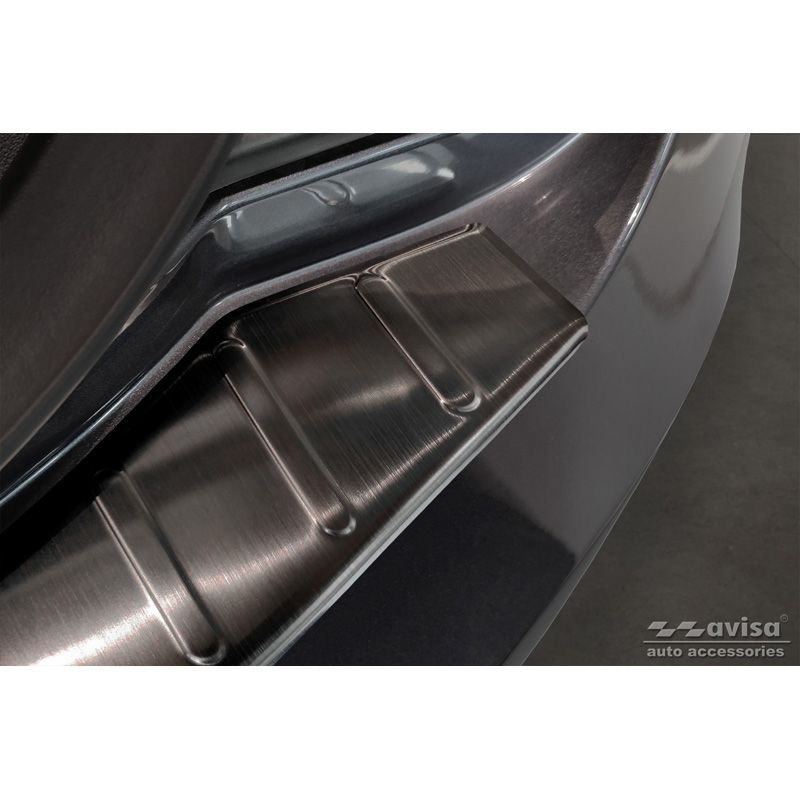 Zwart RVS Achterbumperprotector  Tesla Model S 2012- 'Ribs'