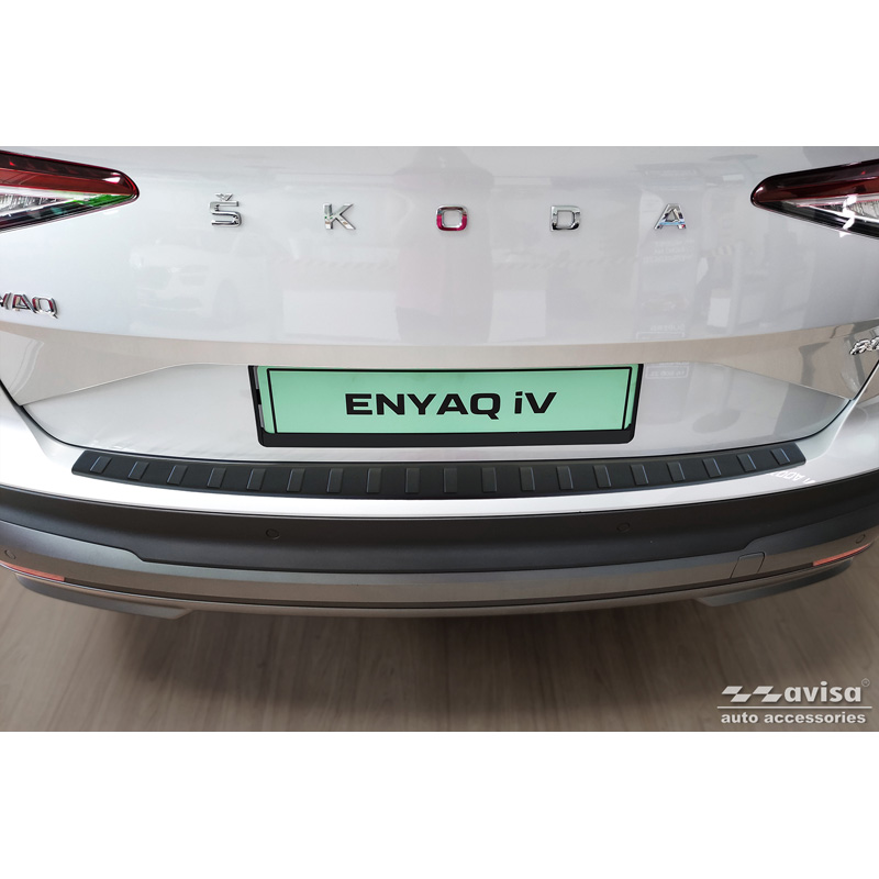 Matzwart RVS Achterbumperprotector  Skoda Enyaq iV / Enyaq Coupé iV 2022- 'Ribs'