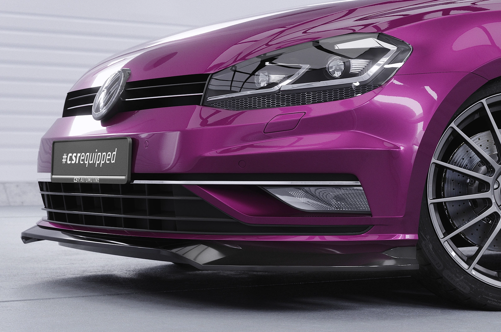 Voorspoiler VW Golf 7 glans zwart – 2017–