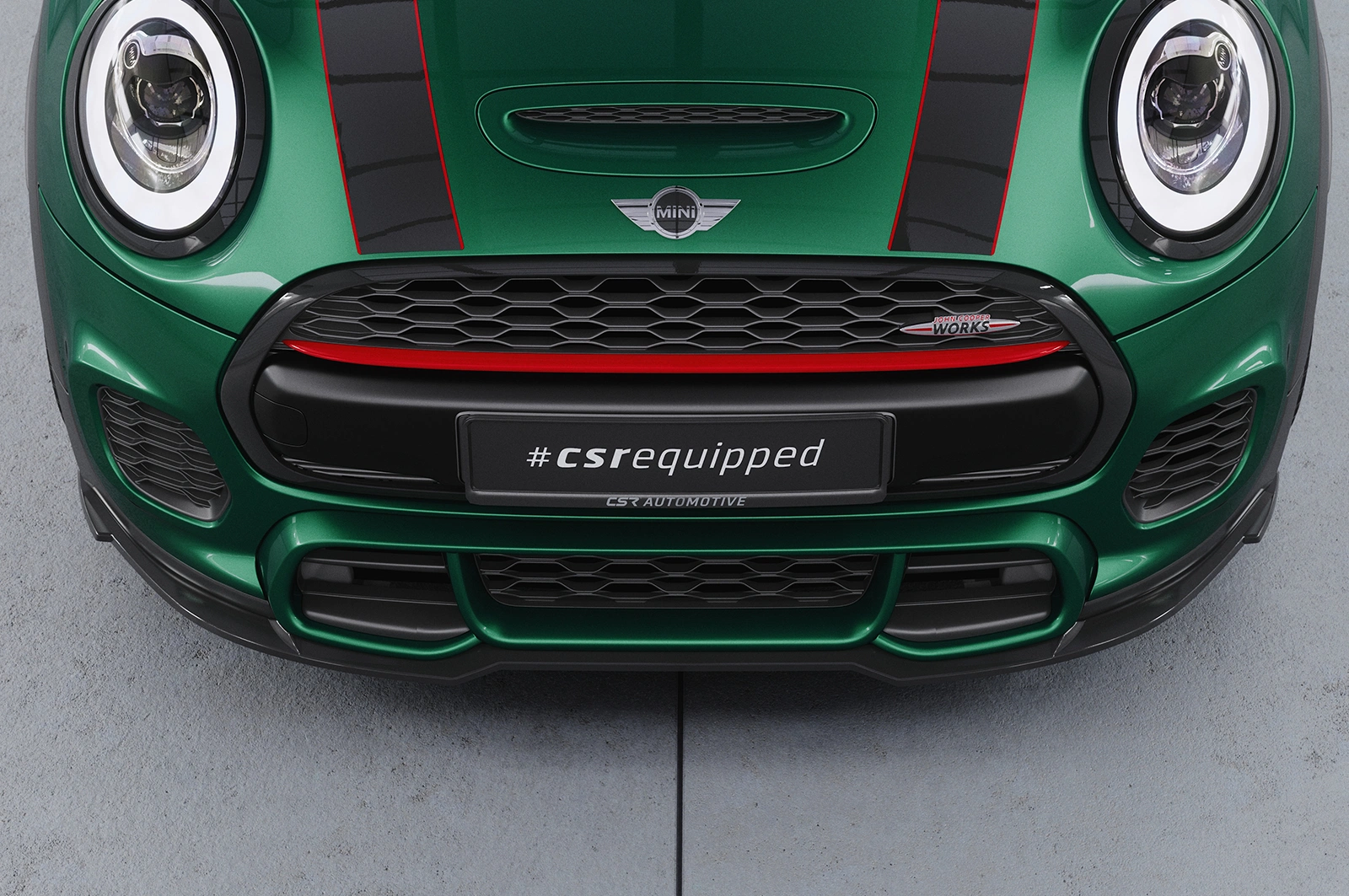 Voorspoiler Mini F55, F56, F57 JCW-Trim Glans Zwart (2018–2021 1. Facelift) CSR