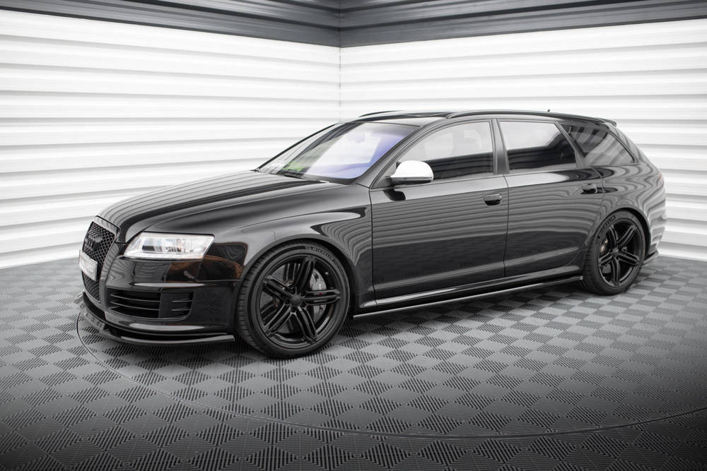 Zijskirts V.2 Audi RS6 C6 Avant Maxton Glans Zwart