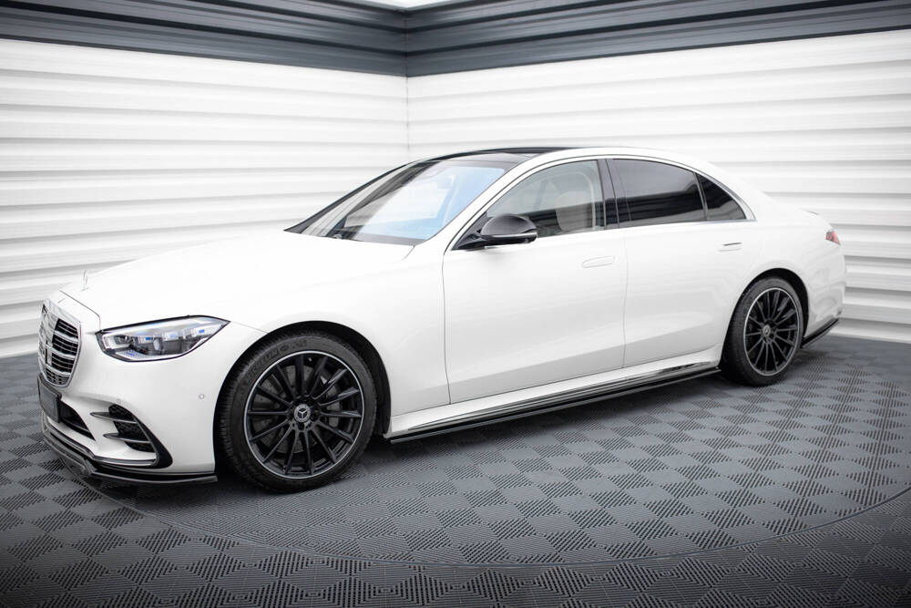 Zijskirts Mercedes S Klasse W223 AMG Pakket Maxton Glans Zwart