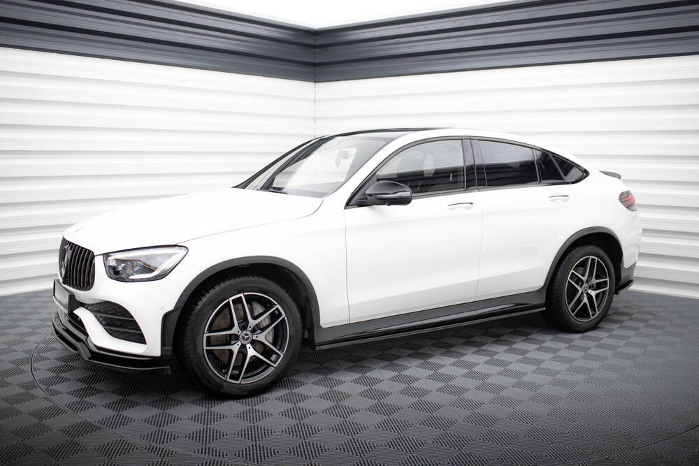 Zijskirts Mercedes GLC AMG Pakket X253 Maxton Glans Zwart