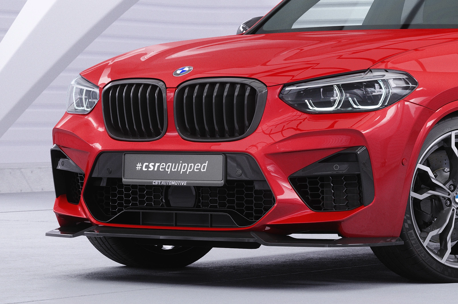 Voorspoiler BMW X3 M F97 / X4 M F98 Glans Zwart (2019-2021)