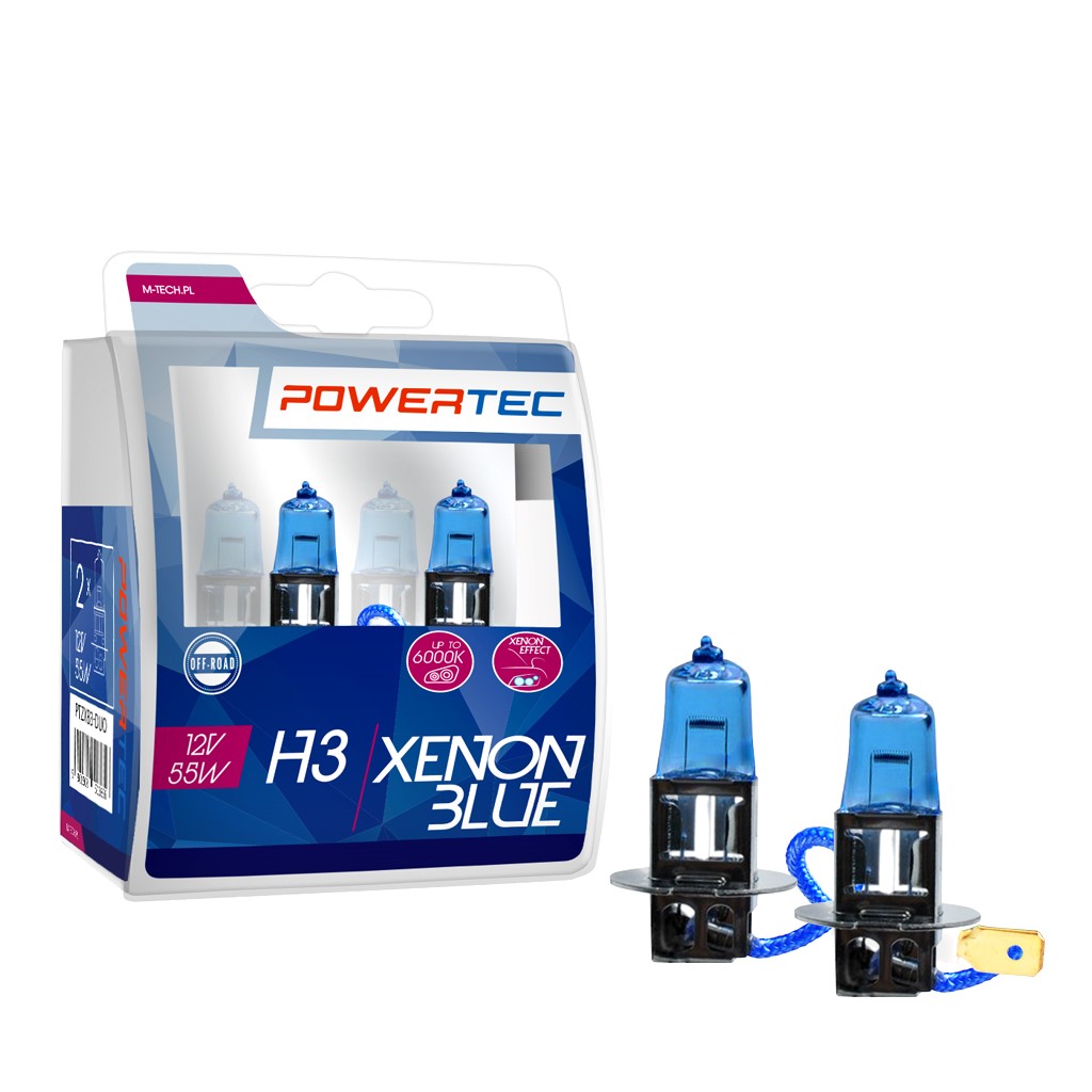 Mtech Powertec XenonBlue H3 lampen 12V DUO