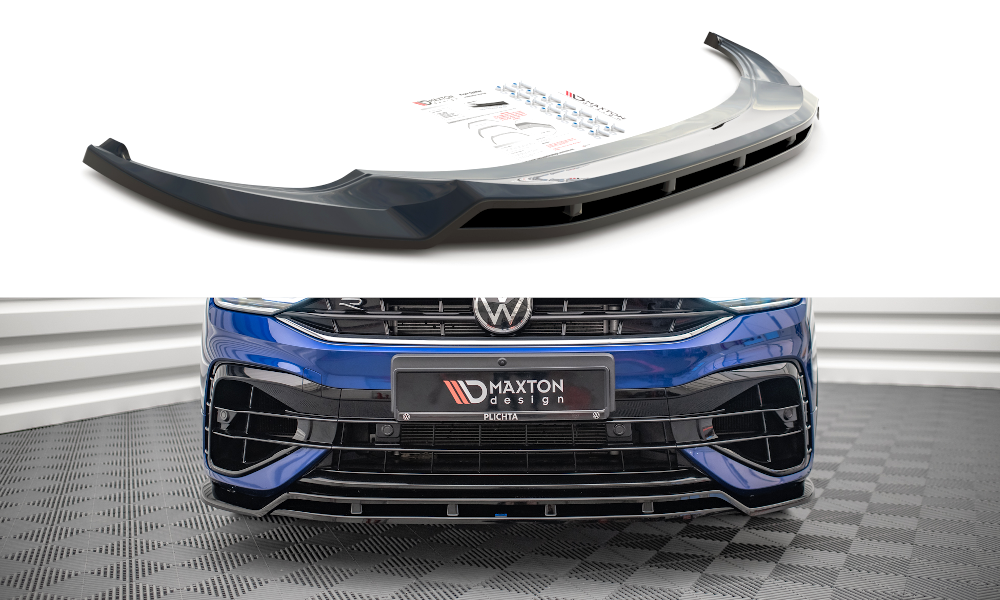 Voorspoiler V.1 VW Tiguan R MK2 Facelift Maxton Glans Zwart