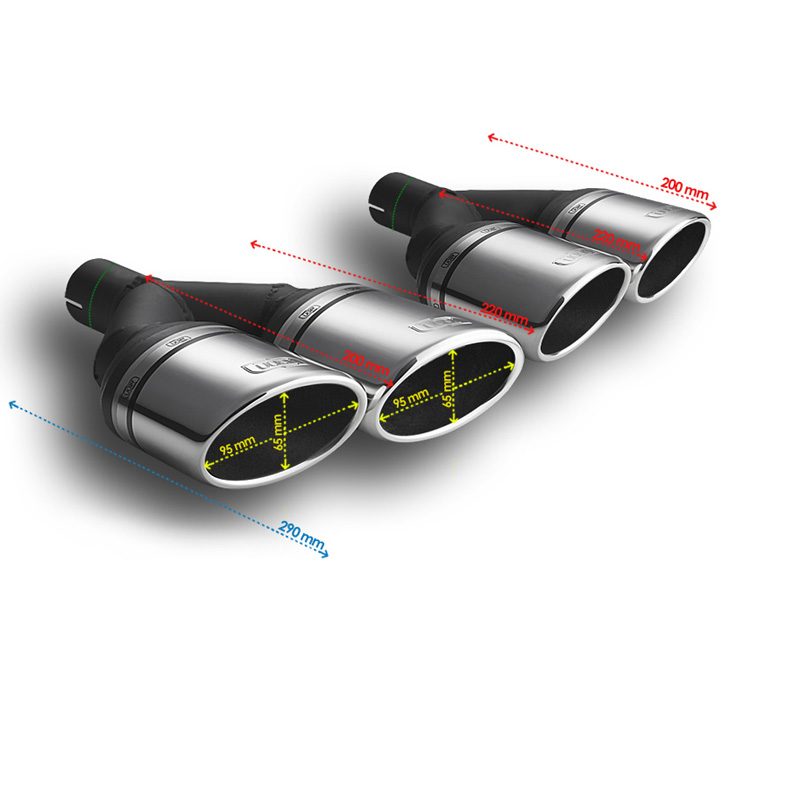 Uitlaatsierstuk dubbel Rond RVS Ulter Sport