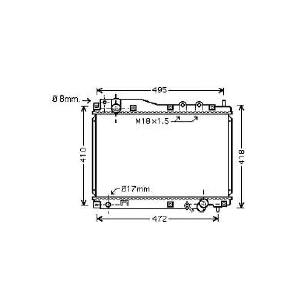 Radiator HONDA CIVIC 01-05 350x520x25 1.7 CTDI +/-AC