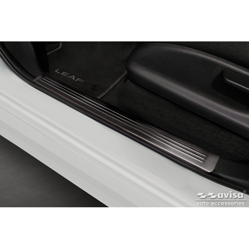 Zwart RVS Instaplijsten  Nissan Leaf II 2017- - 'Lines' - 4-delig
