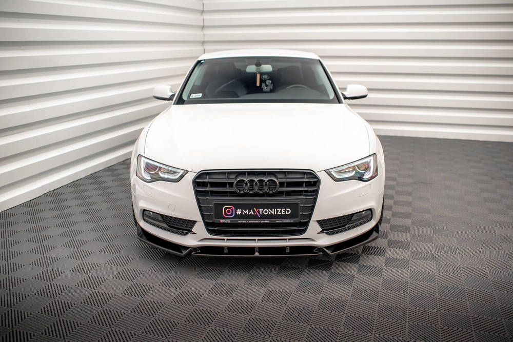Voorspoiler V.1 Audi A5 Coupe 8T Facelift  2011 - 2016  Maxton Glans Zwart