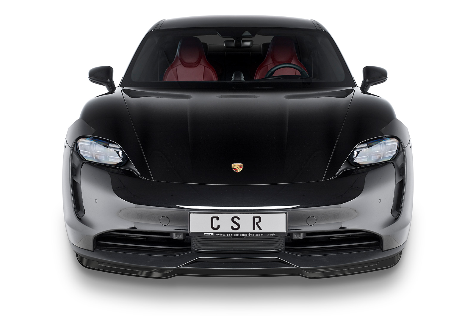 Voorspoiler Porsche Taycan / Taycan 4S CSR glans Zwart