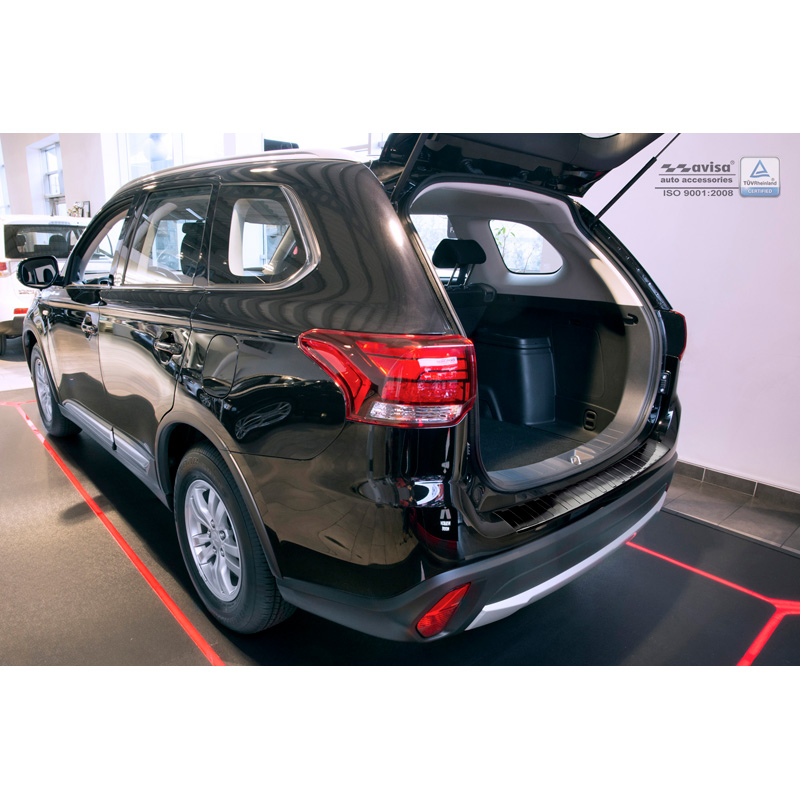 Zwart RVS Achterbumperprotector Mitsubishi Outlander III 2015- '
