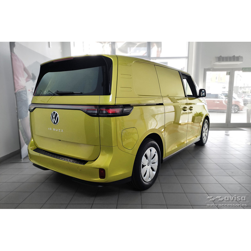 Zwart RVS Achterbumperprotector  Volkswagen ID.Buzz + Cargo 2022- 'Ribs'
