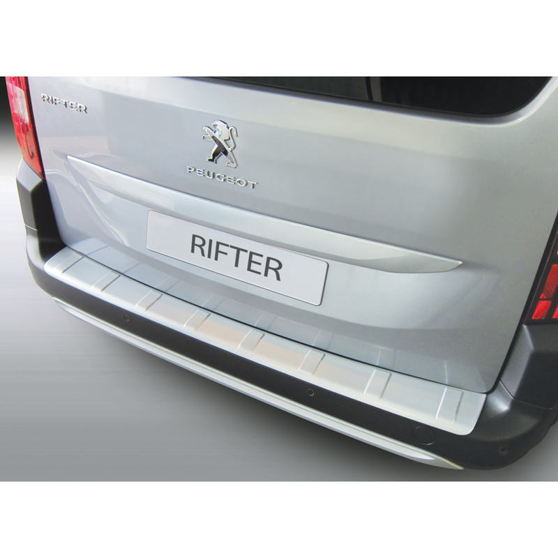 ABS Achterbumper beschermlijst  Citroën Berlingo Multispace / Peugeot Rifter / Opel Combo Tour (MPV) 2018- Zilver 'Ribbed'