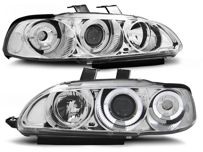 Faros Honda Civic 92-95 2/3 door Angel Eyes cromo