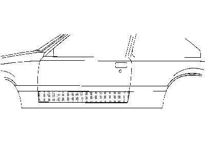 deurplaat, rechts Fiat Panda, 1980-1986