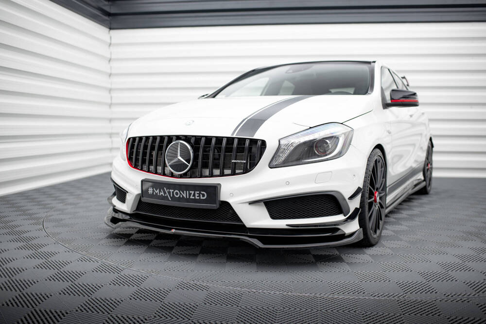 Voorspoiler V.4 Mercedes A45 AMG W176 Maxton Glans Zwart