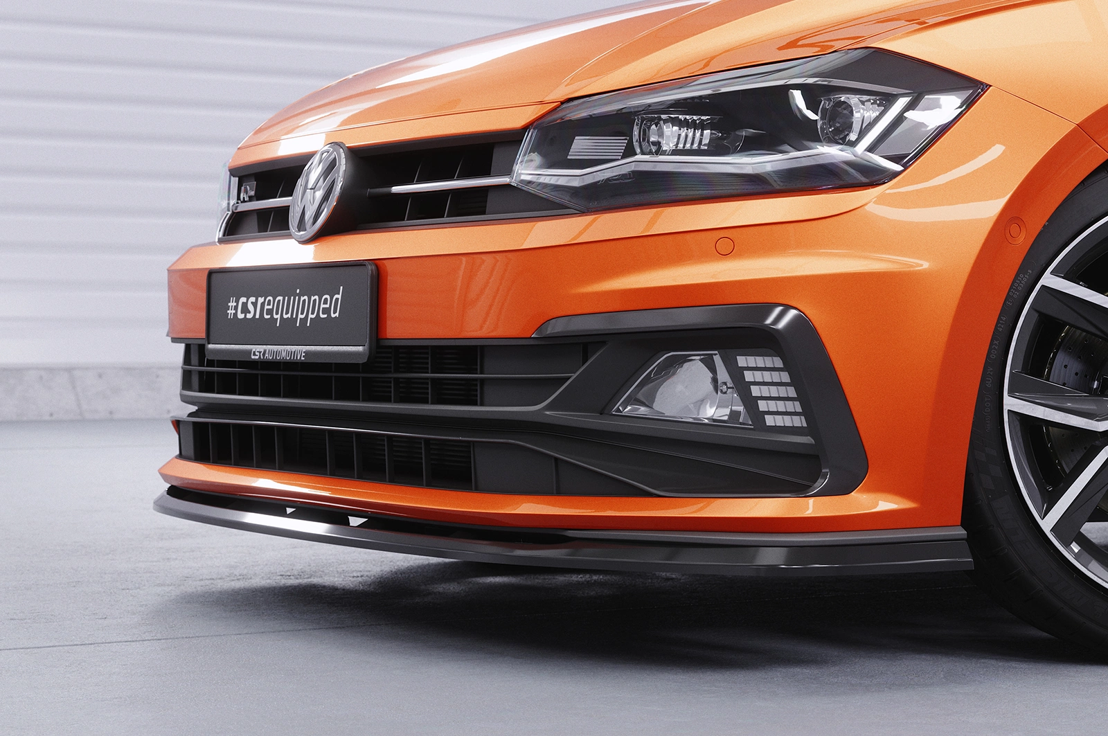 Voorspoiler VW Polo VI 2G (Typ AW) GTI / R-Line Glans Zwart – 12/2017–