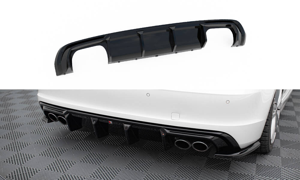 Achter Diffuser Audi S3 Sportback 8V Maxton Glanzend zwart