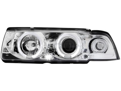 Faros BMW E36 coupe Angel Eyes cromo