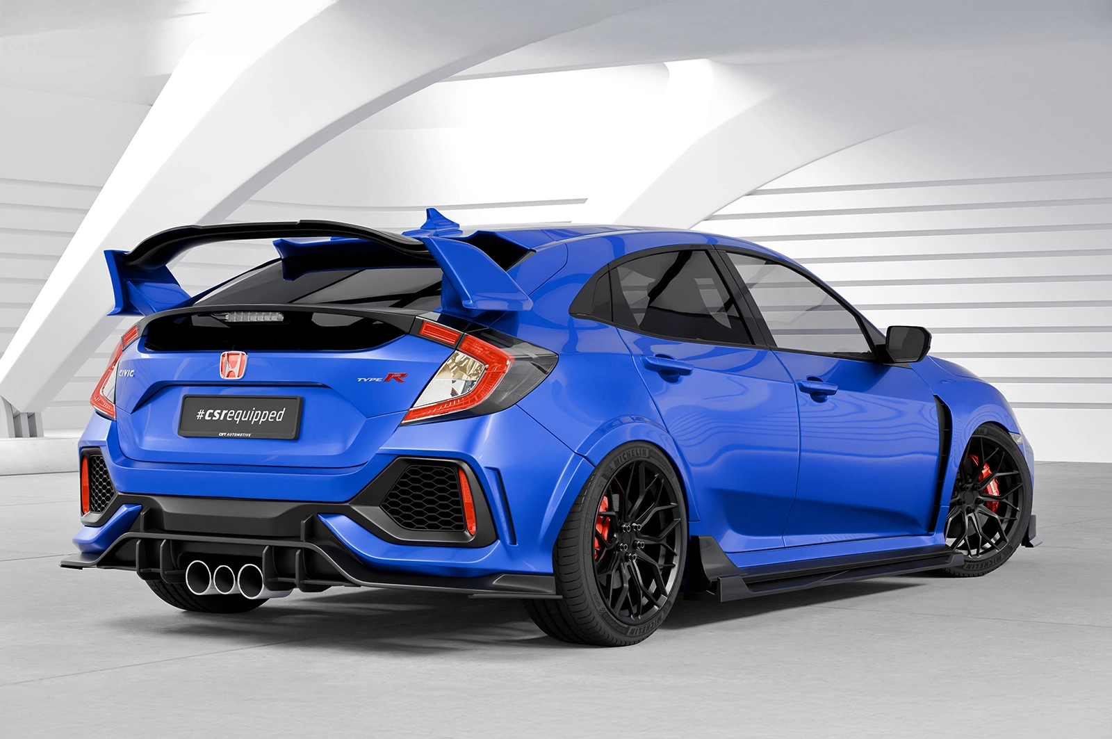 Achterspoiler Honda Civic Type R FK8 (2017–) Glans Zwart – CSR Automotive