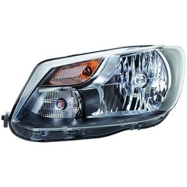 Koplamp links CADDY, 10->> H4;HELLA;MET.MOTOR+DAGRIJVERL.