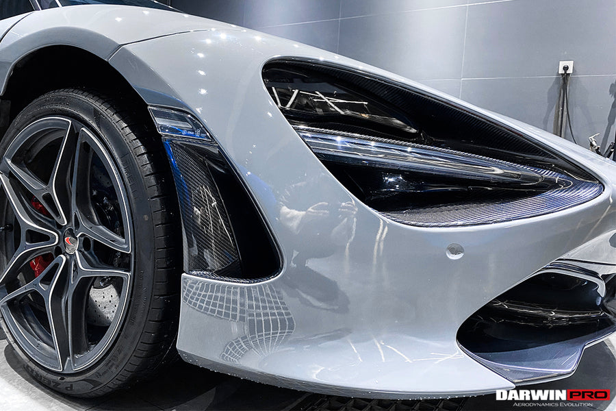 McLaren 720s Dry Carbon Fiber Headlight Inserts Trim Replacement 2017-2020
