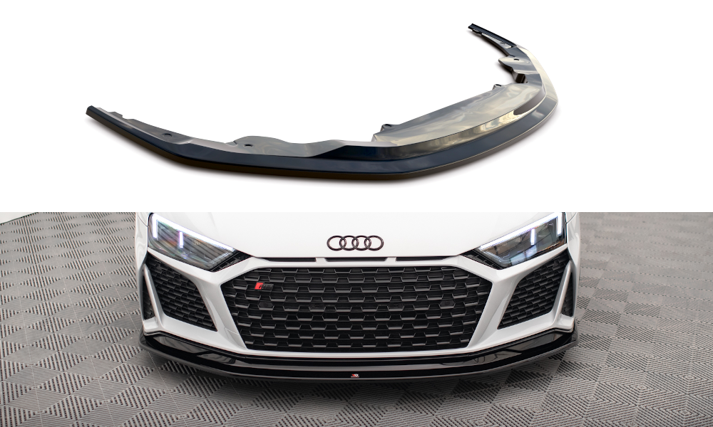 Voorspoiler V.2 Audi R8 Facelift  2018 - 2021 Maxton Glans Zwart